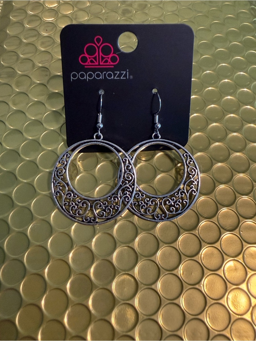 Paparazzi Silver Filigree Hoop Earrings - Silver